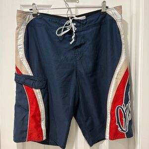 O'Neill Men's Navy Red Colorblock Swim Trunks size 36